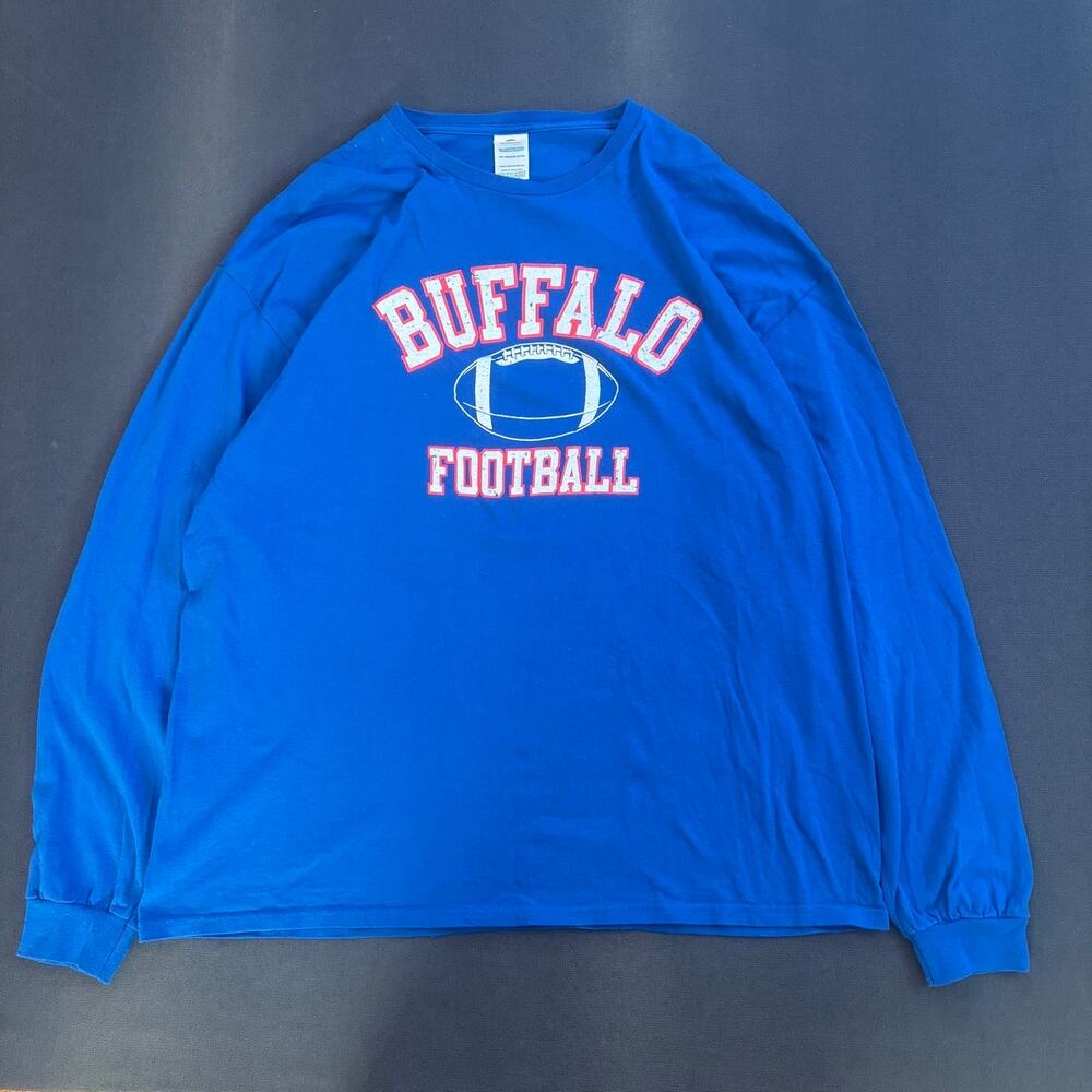 Vintage Delta Pro Weight Buffalo Bills Football Blue Long Sleeve Shirt Sz 2XL